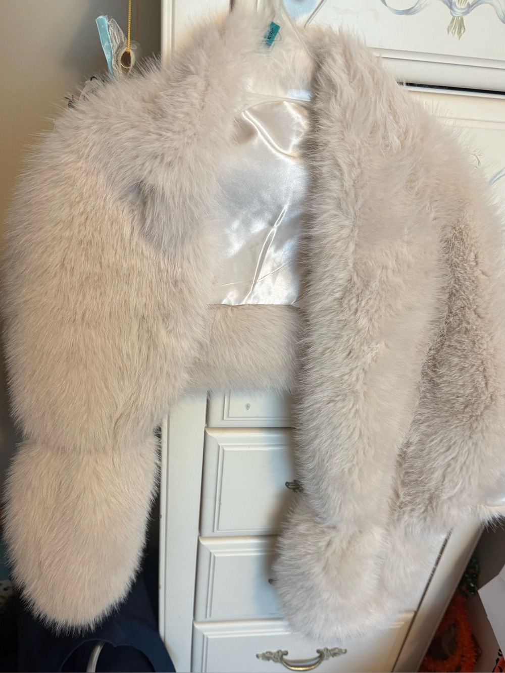 Plush Light Beige Faux Fur wrap